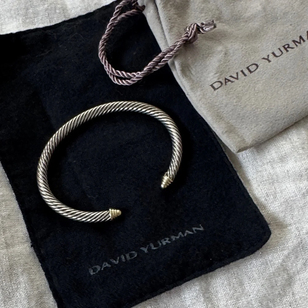 David Yurman Women’s Twisted Silver and 14k Gold Cuff - Picture 1 of 5
